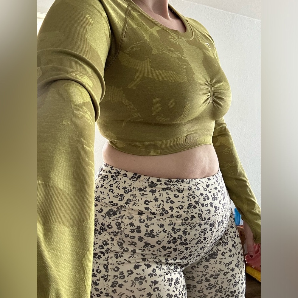 Light green “camo” GymShark top